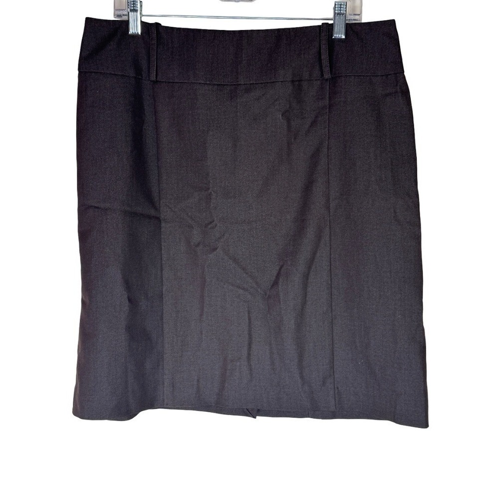 Cato Pencil Skirt Womens 14 Brown Career Professional Back Button Detail Stretch